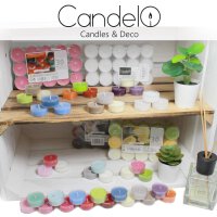 Candelo 24er Set Duft Kerzen Ambiente – Duftteelichter Black Rose - Teelichter Schwarz - Teelicht in Kunststoff Hülle je 3,8x1,7cm - 4 Std Brenndauer