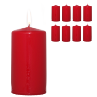 Candelo 8er Set Stumpenkerzen DEKO Weihnachten Kerzen Rot...