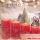 Candelo 4er Set Rustik Kerzen Ambiente Weihnachten - Adventskranz Kerze Rustic - Rot / Red - 8/10/12/14cm - rote Stumpenkerze Advent Weihnachtskerze