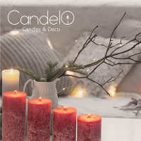 Candelo 4er Set Kerzen Ambiente Rustic Stumpenkerzen - Bordeaux - große Rustik Kerze 12cm - lange Brenndauer ca. 60 Std Weihnachtskerzen Adventskranz