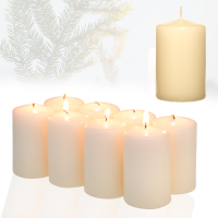 Candelo 8er Set Premium Kerzen Weihnachten Ambiente Stumpenkerzen - Creme - 4,8cm x 8cm - Weihnachtskerzen Adventskranz - Advent Kerze Weihnachtsdeko