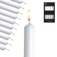 Candelo 10er Set Tafelkerzen - Kerze Weiß - 18,5cm 7,5 Std Brenndauer - Spitzkerzen für Kerzenständer und Kronleuchter - Leuchterkerzen Stabkerzen