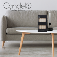 Candelo 10er Set Tafelkerzen - Kerze Beige - 18,5cm 7,5 Std Brenndauer - Spitzkerzen für Kerzenständer und Kronleuchter - Leuchterkerzen Stabkerzen