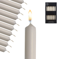 Candelo 10er Set Tafelkerzen - Kerze Beige - 18,5cm 7,5 Std Brenndauer - Spitzkerzen für Kerzenständer und Kronleuchter - Leuchterkerzen Stabkerzen