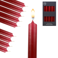 Candelo 10er Set Tafelkerzen - Kerze Karminrot - 18,5cm 7,5 Std Brenndauer - Spitzkerzen für Kerzenständer und Kronleuchter - Leuchterkerzen Stabkerzen