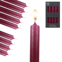 Candelo 10er Set Tafelkerzen - Kerze Weinrot - 18,5cm 7,5 Std Brenndauer - Spitzkerzen für Kerzenständer und Kronleuchter - Leuchterkerzen Stabkerzen