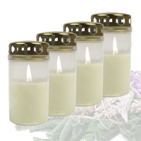 Candelo 4er Set Premium Grabkerzen mit Deckel -...