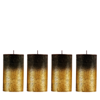 Candelo 4er Set Kerzen Rustik Stumpenkerzen - Schwarz...