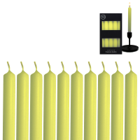 Candelo 10er Set Tafelkerzen Stabkerzen Grün 18,5cm Kerze 7,5 Std Brenndauer - Kerzen hellgrün Kerzenständer und Kronleuchter - Leuchterkerzen