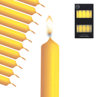 Candelo 10er Set Tafelkerzen Stabkerzen Gelb 18,5cm Kerze 7,5 Std Brenndauer - Kerzen Gold gelb Kerzenständer und Kronleuchter - Leuchterkerzen