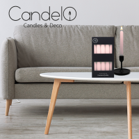 Candelo 10er Set Rosa Stabkerzen Tafelkerzen 18,5 cm Kerze mit 7,5 Std Brenndauer - für Kronleuchter und Kerzenständer - Perfekte für jeden Anlass