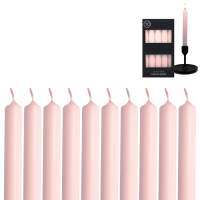 Candelo 10er Set Rosa Stabkerzen Tafelkerzen 18,5 cm Kerze mit 7,5 Std Brenndauer - für Kronleuchter und Kerzenständer - Perfekte für jeden Anlass