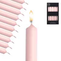Candelo 10er Set Rosa Stabkerzen Tafelkerzen 18,5 cm Kerze mit 7,5 Std Brenndauer - für Kronleuchter und Kerzenständer - Perfekte für jeden Anlass