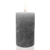Candelo 4er Set Kerzen Ambiente Rustic Stumpenkerzen - Grau - große Rustik Kerze 12cm - lange Brenndauer ca. 60 Stunden Weihnachtskerzen Adventskranz