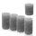 Candelo 4er Set Kerzen Ambiente Rustic Stumpenkerzen - Grau - große Rustik Kerze 12cm - lange Brenndauer ca. 60 Stunden Weihnachtskerzen Adventskranz