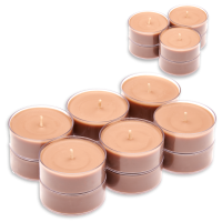 Candelo Duftteelichter Gebrannte Mandel 12er Set – 8 Stunden Brenndauer – Weihnachtsduftkerzen im Teelicht – Winterduft mit transparenten Hüllen – Kerzen Deko Weihnachten