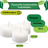 Candelo 54er Set Teelichter Wachsrohlinge ohne Hülle...