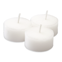 Candelo 54er Set Teelichter Wachsrohlinge ohne Hülle - Nachfüllwachs Kerzen Vorrats Packung  - 6 Std Brenndauer  - ohne Duft - Plastikfrei - rußfrei