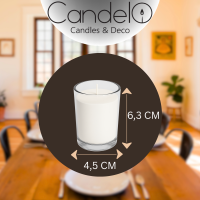 Candelo Votivkerzen 16 Kerzen im Glas -  Weiße Stilvolle Tischkerzen - 12 Stunden Brenndauer ohne Duft für Dekoration Hochzeit, Geburtstag, Partys - rußfrei