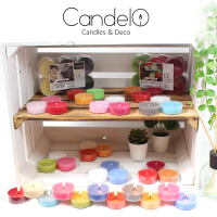 Candelo XXL Duftteelichter Kirschblüte 12er Set aus Sojawachs – Rosa Jumbo Teelichter, 8h Brenndauer, Ø 3,7 cm, Höhe 2,7 cm – Duftkerzen mit Kunststoffhülle für starke Leuchtkraft